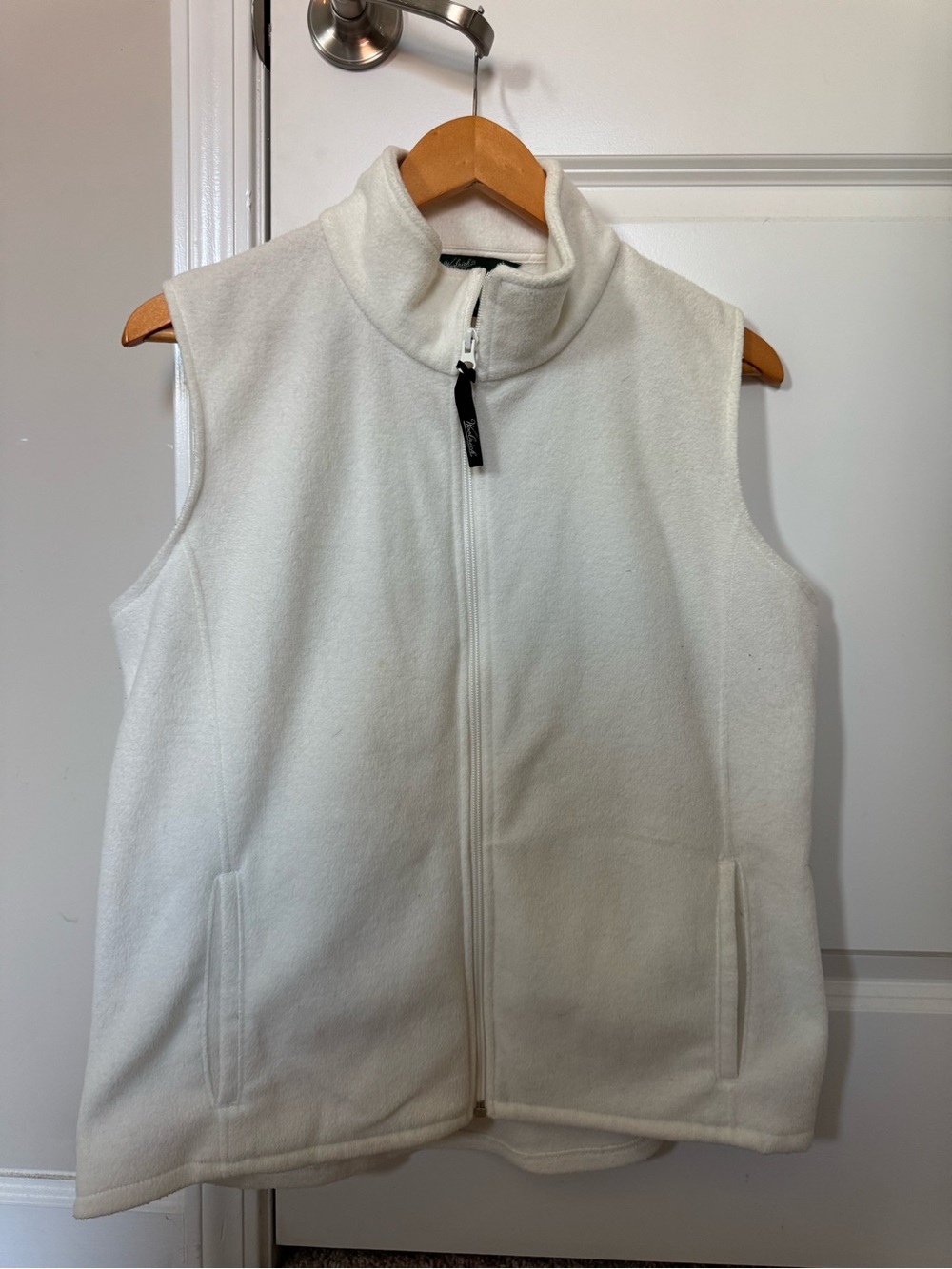 Woolrich Womens Large Andes Fleece Vest Winter White Style 18519